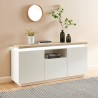Buffet à led COSMOS laqué blanc et effet chêne 160cm