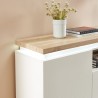 Buffet à led COSMOS laqué blanc et effet chêne 160cm
