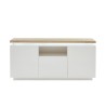 Buffet à led COSMOS laqué blanc et effet chêne 160cm