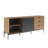 Buffet GEOMA effet chêne foncé et gris 180cm