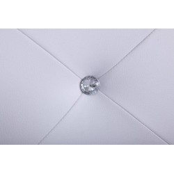 Lit à led FILIP simili blanc et strass matelas 140x190