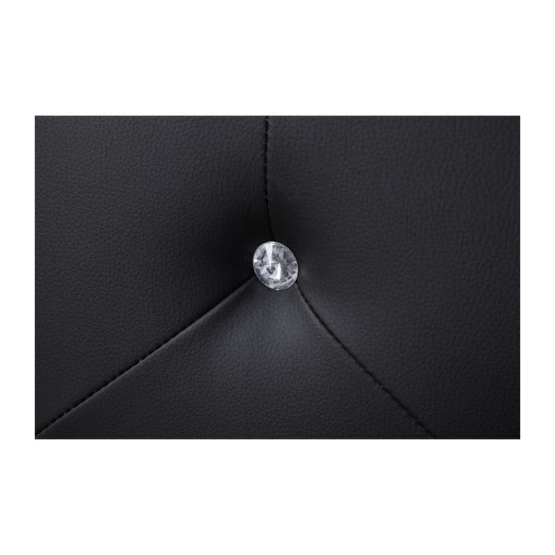 Lit à led FILIP simili noir et strass matelas 140x190