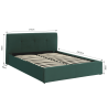 Lit coffre SEGURO velours vert forêt 160x200 sommier inclus