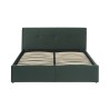 Lit coffre SEGURO velours vert forêt 160x200 sommier inclus