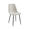 Lot de 4 chaises ESTELLE tissu beige pieds métal noir