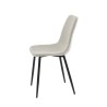 Lot de 4 chaises ESTELLE tissu beige pieds métal noir