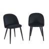 Lot de 2 chaises MACARON velours noir pieds métal noir
