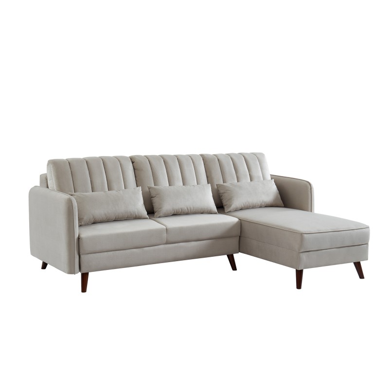 Canapé angle IDAHO tissu sable angle fixe