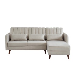 Canapé angle IDAHO tissu sable angle fixe