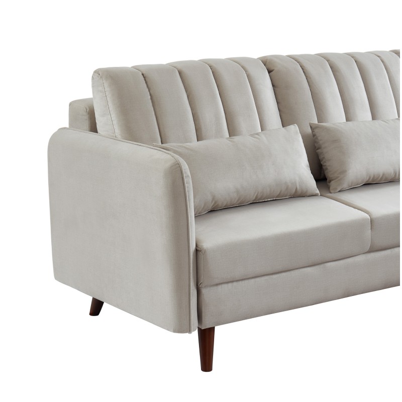 Canapé angle IDAHO tissu sable angle fixe