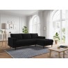 Canapé d'angle MAEL Cacharel fixe en velours noir
