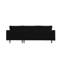 Canapé d'angle MAEL Cacharel fixe en velours noir
