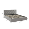 Lit coffre BAHIA tissu gris 160x200 sommier inclus