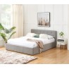 Lit coffre BAHIA tissu gris 160x200 sommier inclus