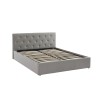 Lit coffre BAHIA tissu gris 160x200 sommier inclus