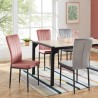 Lot de 4 chaises rembourrées POPPY - velours rose