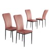 Lot de 4 chaises rembourrées POPPY - velours rose