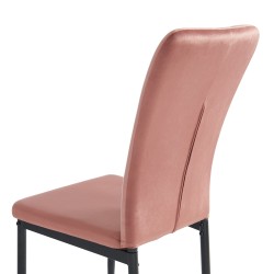 Lot de 4 chaises rembourrées POPPY - velours rose