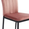Lot de 4 chaises rembourrées POPPY - velours rose