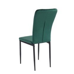 Lot de 2 chaises POPPY velours vert pieds métal noir