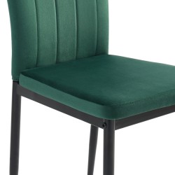 Lot de 2 chaises POPPY velours vert pieds métal noir