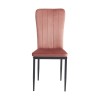 Lot de 2 chaises POPPY velours rose pieds métal noir