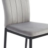 Lot de 2 chaises POPPY velours gris pieds métal noir