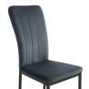 Lot de 4 chaises POPPY velours gris anthracite pieds métal noir