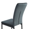 Lot de 4 chaises POPPY velours gris anthracite pieds métal noir