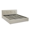 Lit coffre SEGURO velours beige crème 180x200 sommier inclus