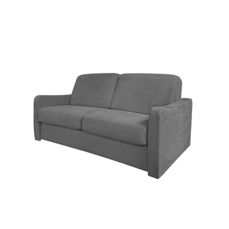 XEUS Canapé convertible 3 places gris argent matelas Diva-Literie 140cm