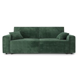 Canapé droit AMIR convertible velours côtelé vert 3 places