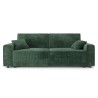 Canapé droit AMIR convertible velours côtelé vert 3 places