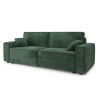 Canapé droit AMIR convertible velours côtelé vert 3 places