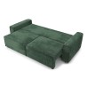 Canapé droit AMIR convertible velours côtelé vert 3 places