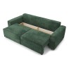 Canapé droit AMIR convertible velours côtelé vert 3 places