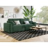 Canapé droit AMIR convertible velours côtelé vert 3 places