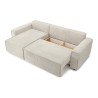 Canapé d'angle AMIR convertible et réversible velours côtelé beige 4 places