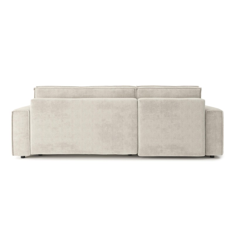 Canapé d'angle AMIR convertible et réversible velours côtelé beige 4 places