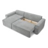 Canapé d'angle AMIR convertible en velours gris clair