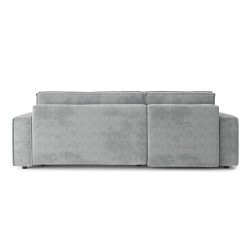 Canapé d'angle AMIR convertible en velours gris clair