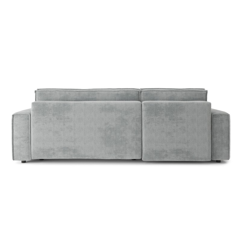 Canapé d'angle AMIR convertible en velours gris clair