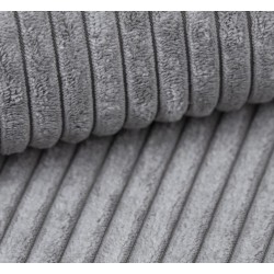 Canapé d'angle AMIR convertible en velours gris clair