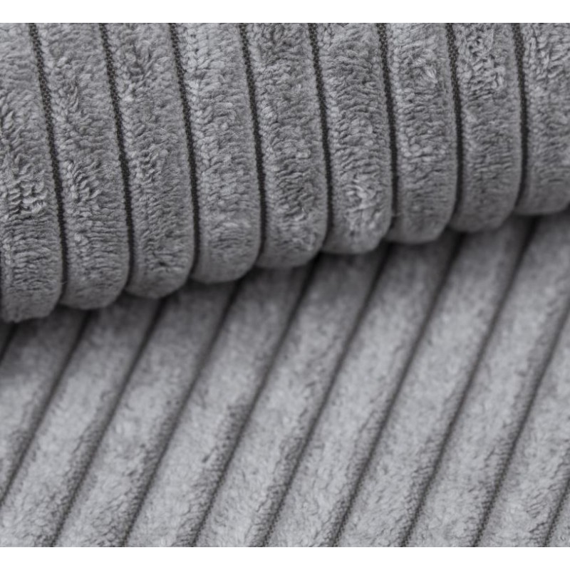 Canapé d'angle AMIR convertible en velours gris clair