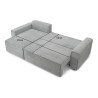 Canapé d'angle AMIR convertible en velours gris clair