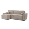 Canapé d'angle AMIR convertible et réversible velours côtelé grège