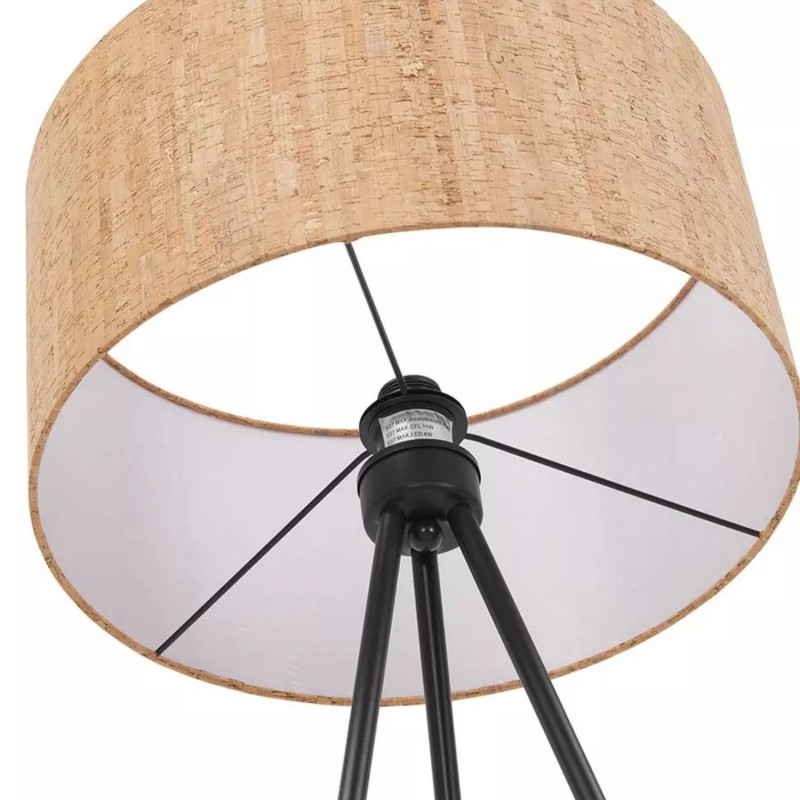 Détail de l’abat-jour en liège naturel du lampadaire ANTONIO