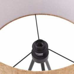 Lampadaire trépied ANTONIO design industriel en liège et métal noir