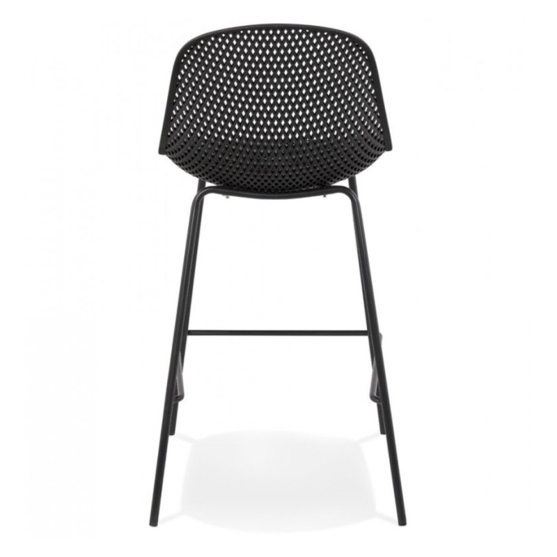 Tabouret de bar LOKI noir – dossier et structure métal