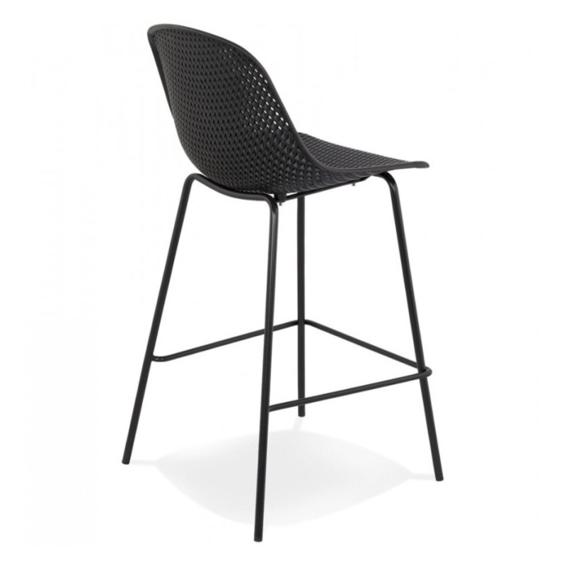 Tabouret de bar LOKI noir mi-hauteur – vue arrière